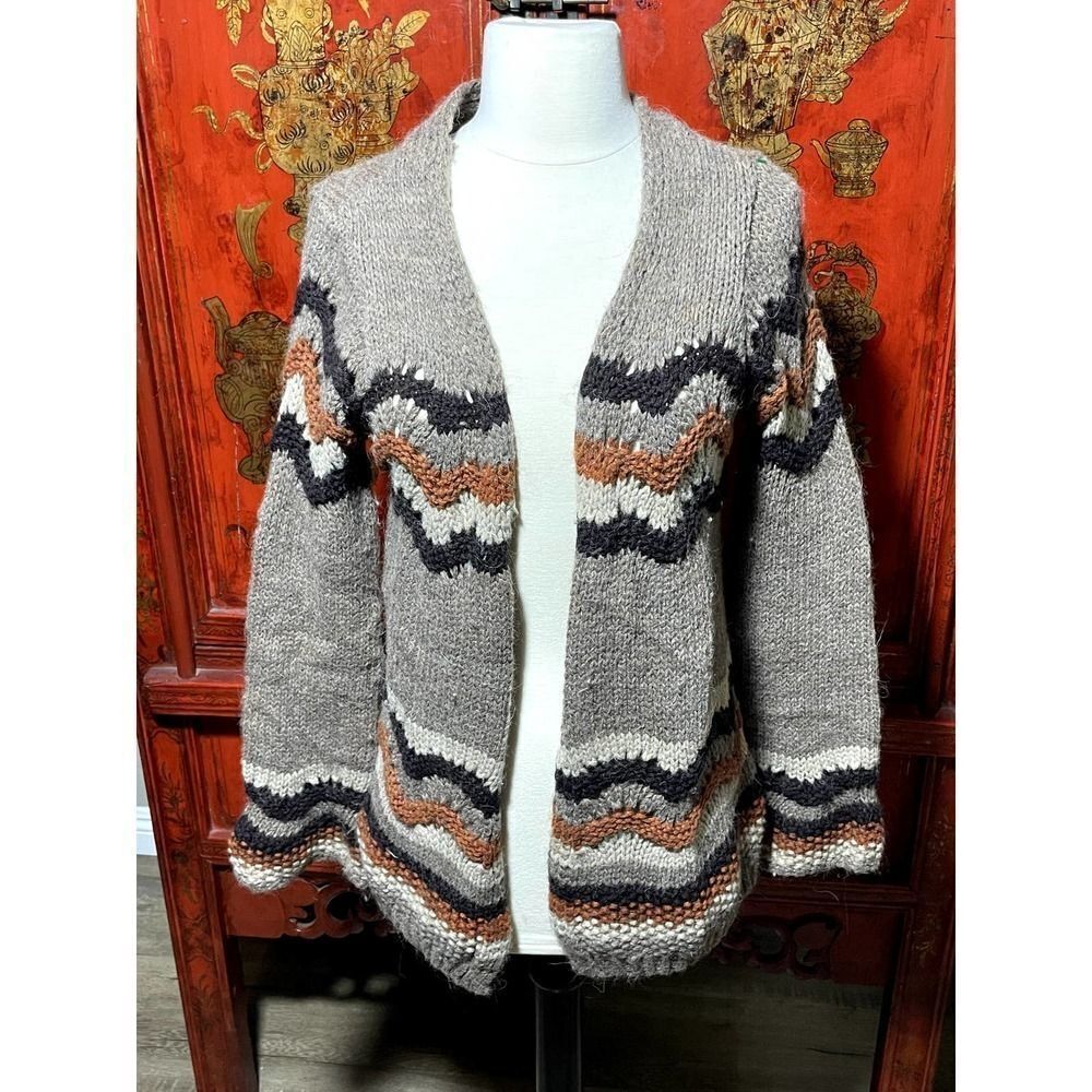 Twins Brown Wool Cardigan Sweater - S
